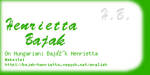 henrietta bajak business card